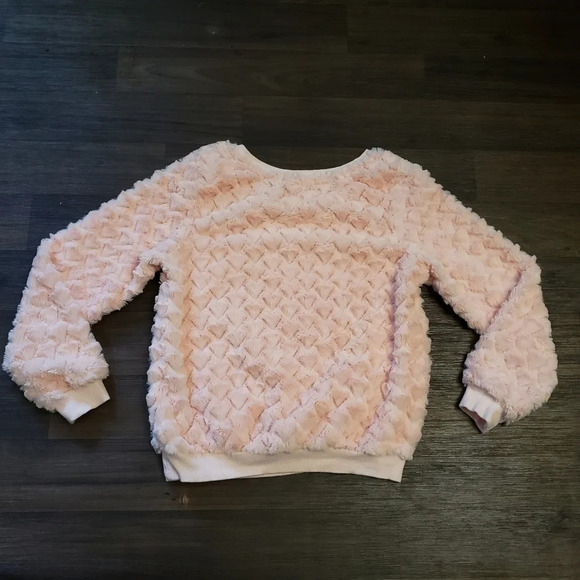 Blush Pink Fuzzy Crew Sweatshirt Size M (7/8) - So - Picture 4 of 8